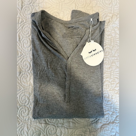 Little Sleepies Other - Little Sleepies Long Sleeve Grey Ribbed PJ Shirt XXL NWT